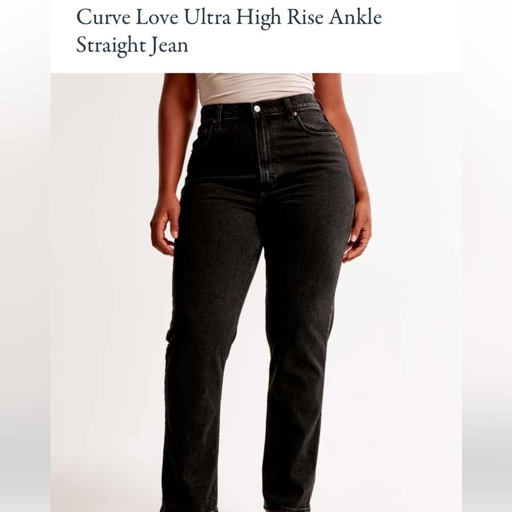 Abercrombie & Fitch Curve Love Ultra High Rise Ankle Black Jeans